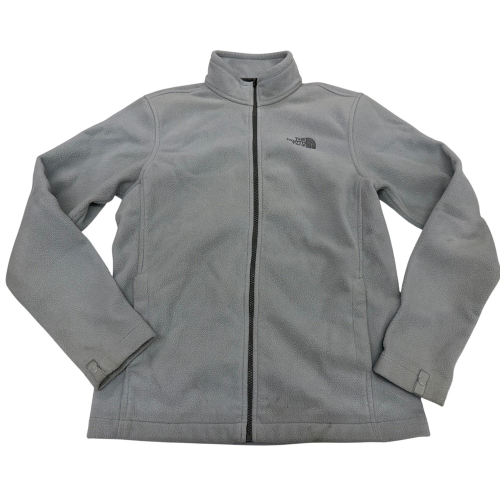 The North Face Fleece Jacket Gray Full Zip Outdoor Hiking Warm Layer Small Men